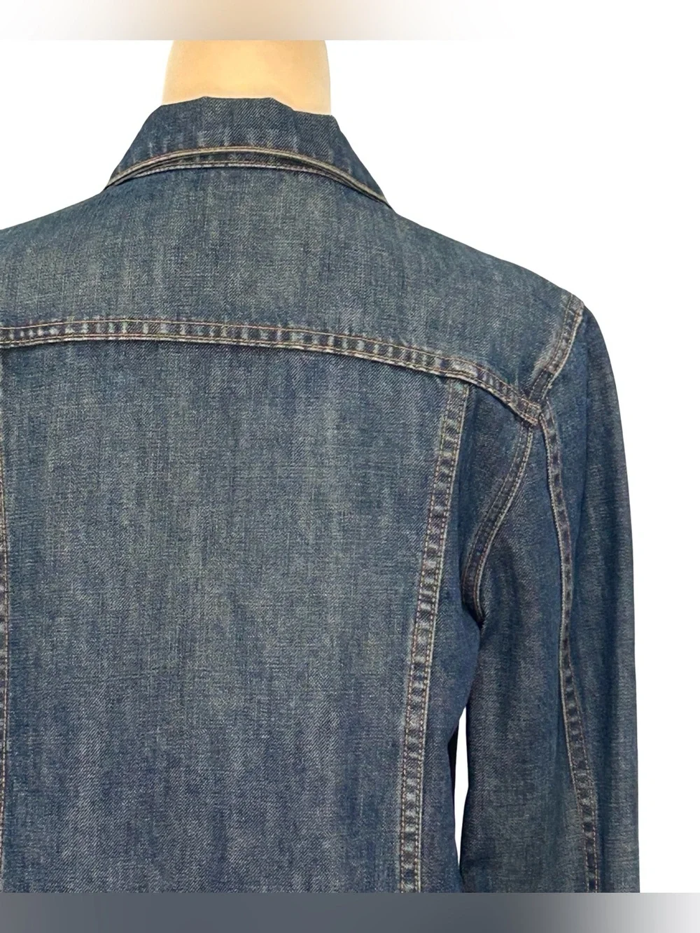 J.Crew Womens Denim Jacket M Dark Wash Jean Trucker Classic Preppy Fall Country